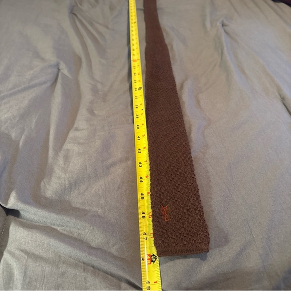 Yves Saint Laurent Brown Wool Knit Tie authentic - Picture 4 of 7